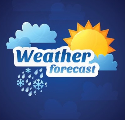 Weather logo with both sunshine/and clouds.